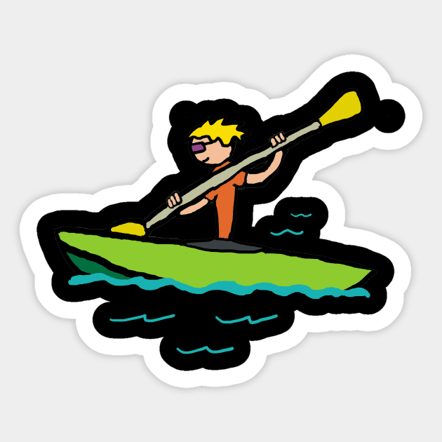 Kayaking Sticker by Mark Ewbie